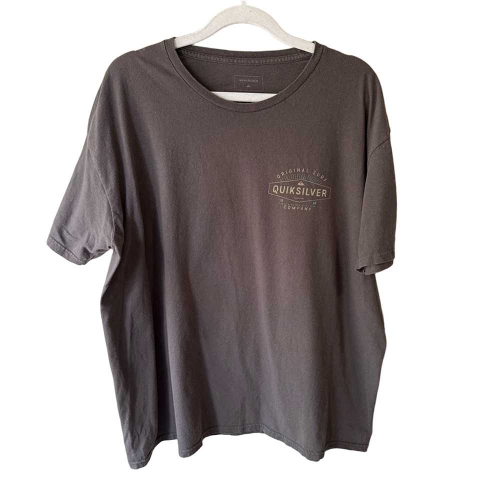Quiksilver Gray Short Sleeve Tee Classic Crew Neck Men’s L
